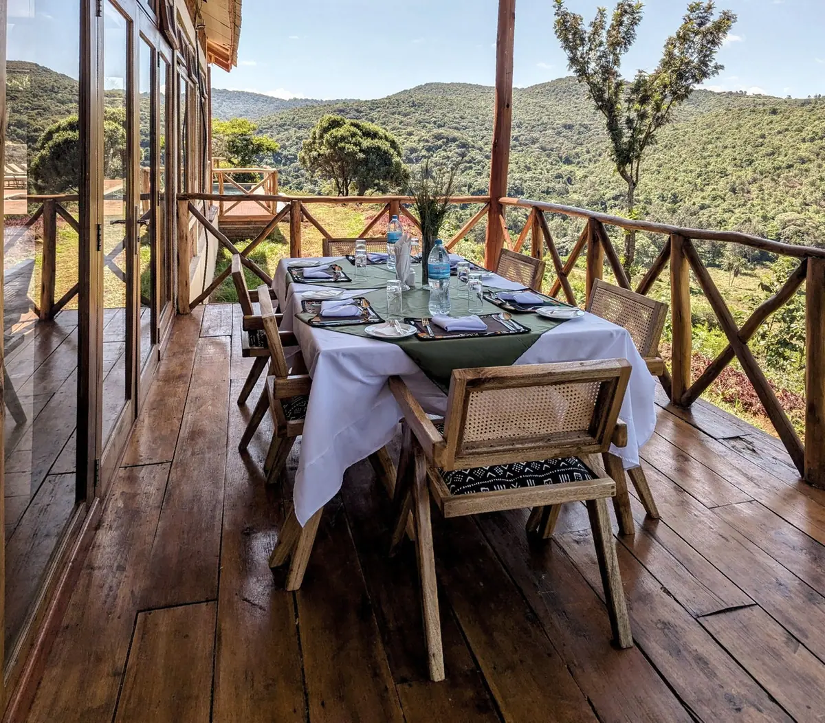Dining at Mvuli Mountain Lodge